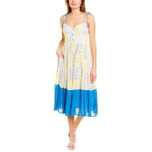 Ash & Eden Womens  Shanto Bustier Midi Dress, Yellow